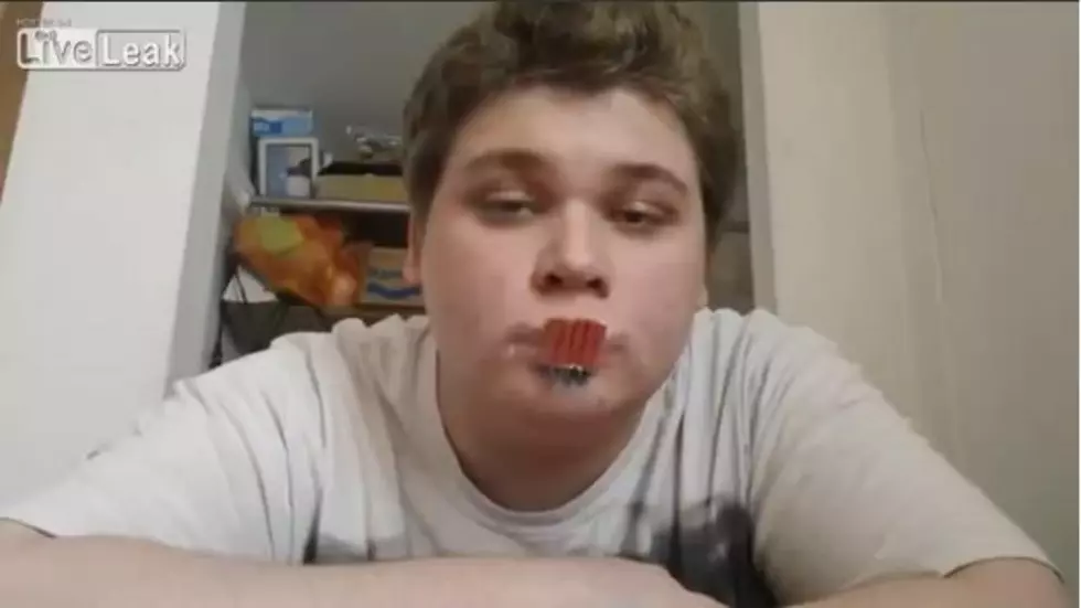 Genius Lights Fireworks Taped to His Face